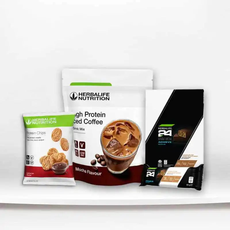 Protein Chips BBQ - High Protein Iced Coffee mocha - H24 Achieve Protein Bars Chocolate Chip Cookie Dough