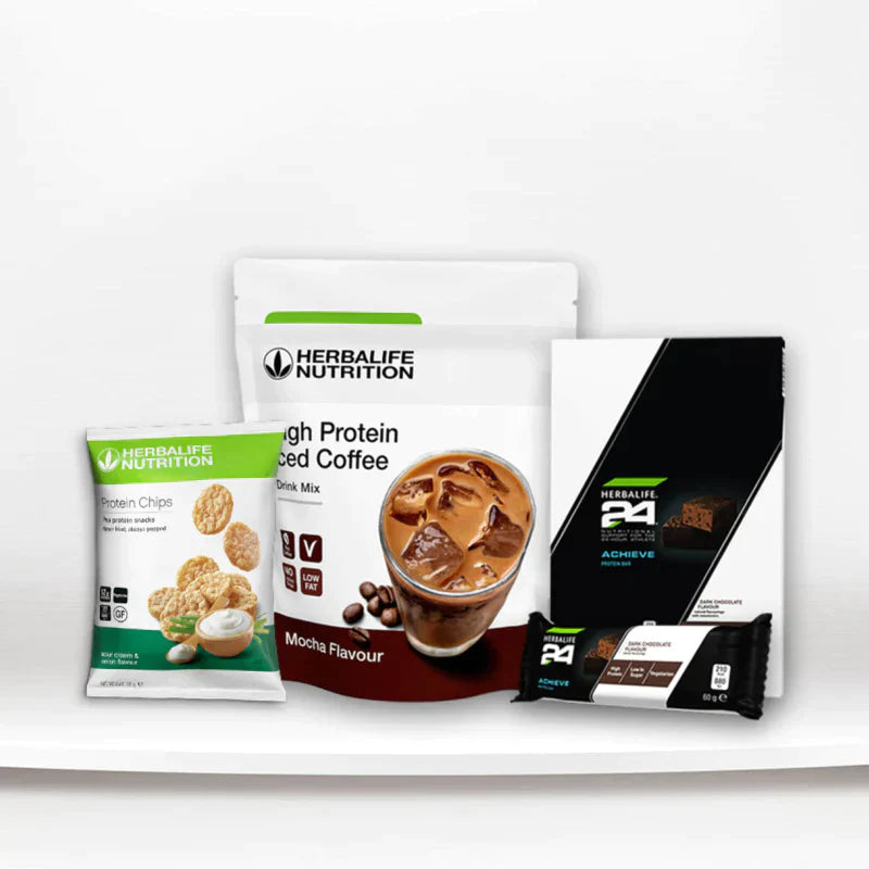 Protein Chips Sour Cream - High Protein Iced Coffee mocha - H24 Achieve Protein Bars Dark Chocolate